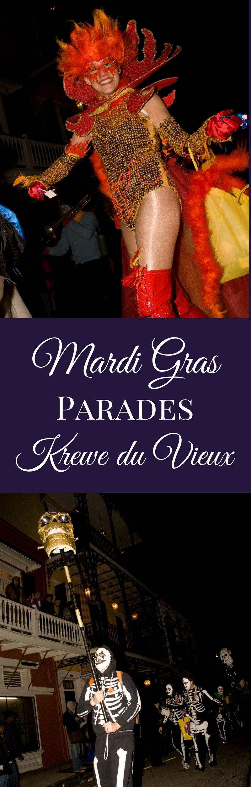 Krewe du Vieux is the traditional kickoff of the Mardi Gras parade season in New Orleans. The parade route starts in the Marigny at Franklin and Royal Street and winds through the French Quarter and Central Business District. (Photos courtesy Flickr user Derek Bridges)