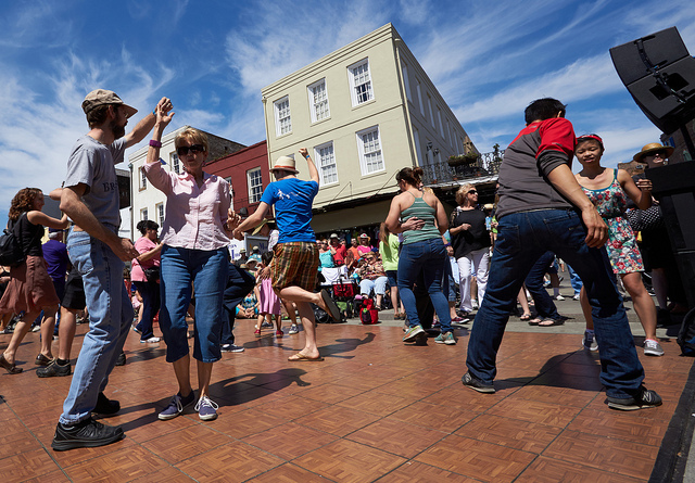 Take advantage of free dance lessons at French Quarter Fest! (Photo courtesy Flickr user Derek Bridges)