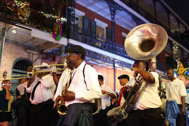 Mardi Gras season in New Orleans officially kicks off with Krewe du Vieux, one of the few parades to march through the French Quarter. (Photo courtesy Entouriste)