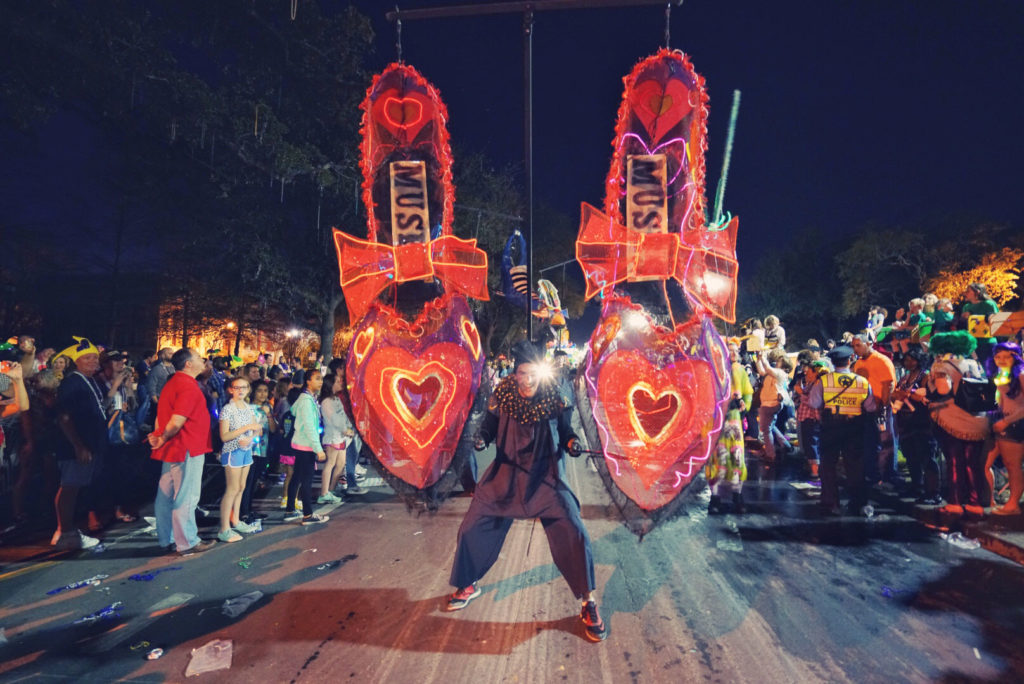 The Krewe of Muses Parade is a favorite event of the Carnival season, with eye-catching floats that make it a must-see event.