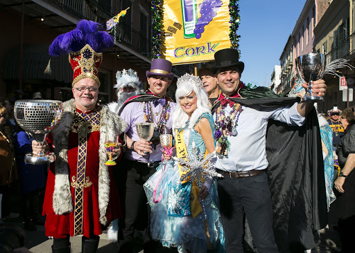 The krewe of Cork on parade in the French Quarter