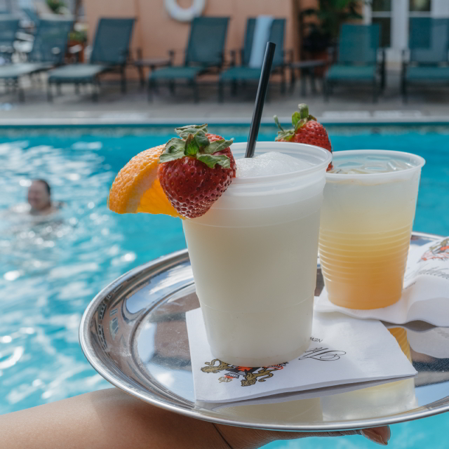 Take in views of downtown New Orleans while you sip a frozen cocktail at Hotel Monteleone's rooftop pool.